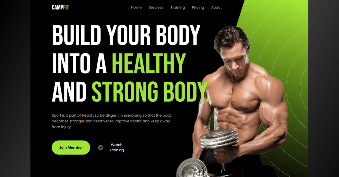 Imágen del proyecto Gym landing page