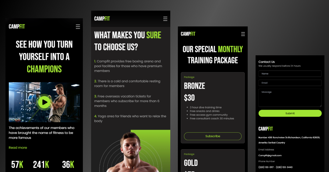 Imágen del proyecto Gym landing page